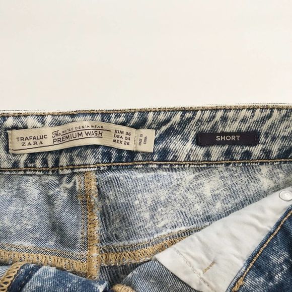 Zara Studded Acid Wash Shorts - Picture 3 of 5